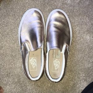 Shiny rose gold vans